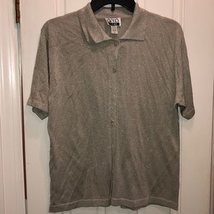 Anna Gray Sparkle Short Sleeve Metallic Cardigan